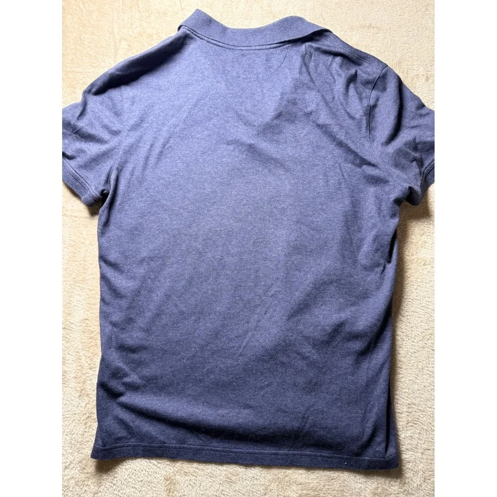Banana Republic Luxury Touch Slim Fit Polo Shirt Mens Large Navy Blue Heather